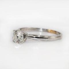 18K White Gold Diamond Solitaire Ring .57ct