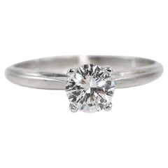 18K White Gold Diamond Solitaire Ring .57ct