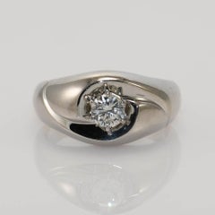 18K White Gold Diamond Solitaire Ring by Jabel