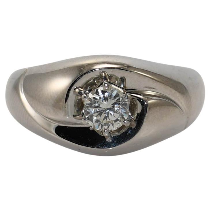 Anillo solitario de diamantes de oro blanco de 18 quilates de Jabel