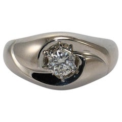 Anillo solitario de diamantes de oro blanco de 18 quilates de Jabel