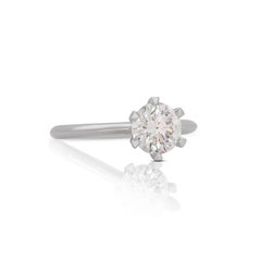 18K White Gold Diamond Solitaire Ring