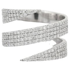 18K White Gold Diamond Wrap Band Ring
