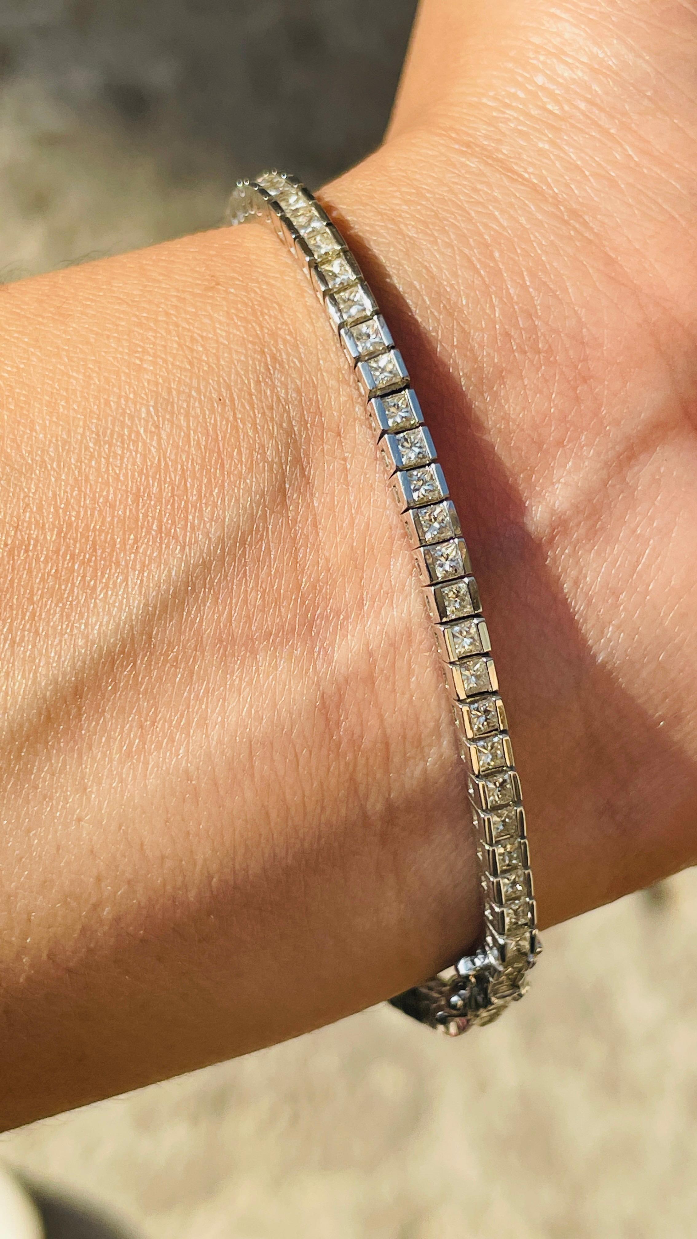 square diamond tennis bracelet