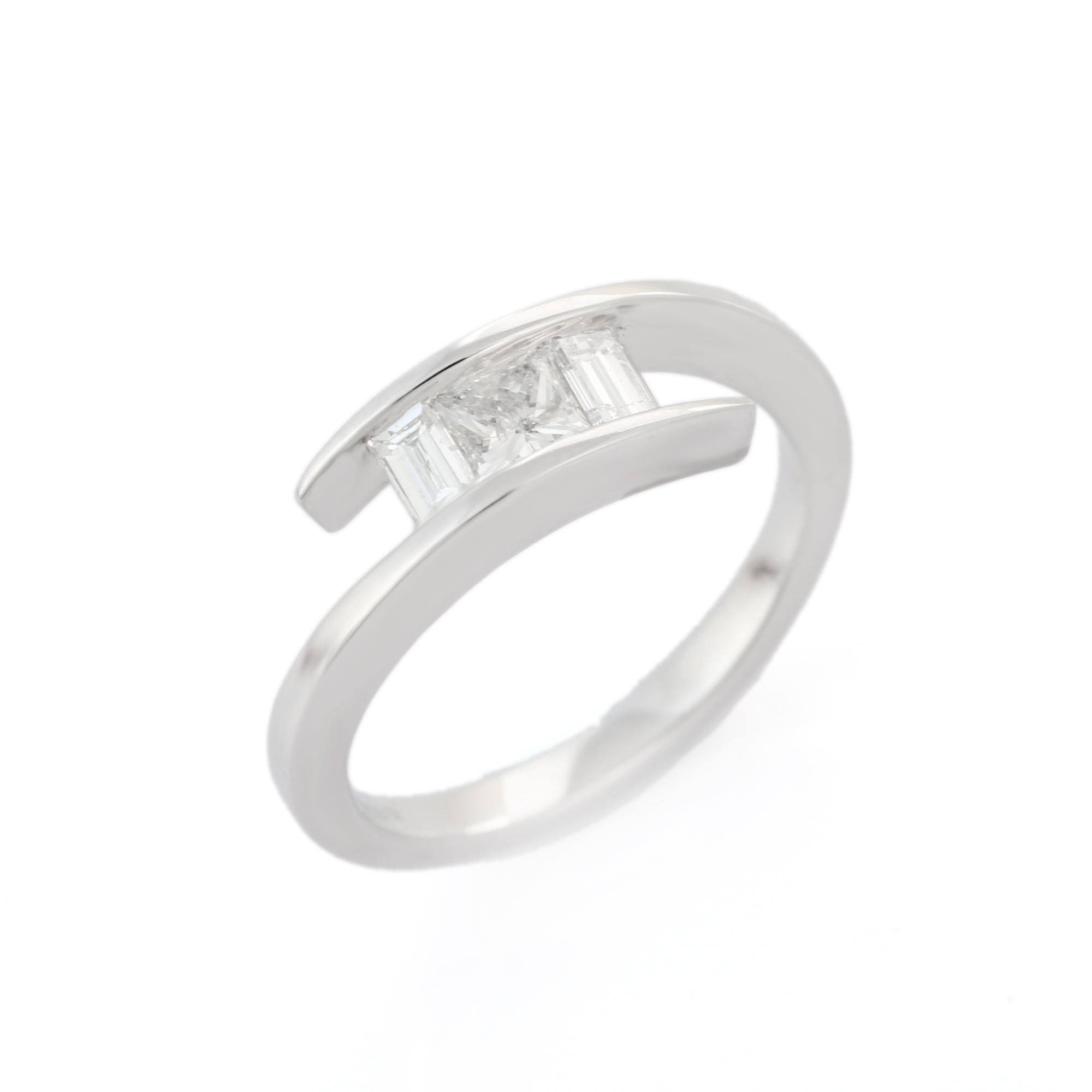 For Sale:  18K White Gold Everyday Diamond Ring  7