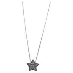 18K White Gold Diamond Star Pendant with 14K Chain