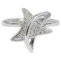 Anillo Estrella Oro Blanco 18k y Diamantes