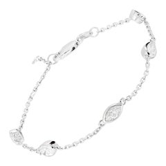 18K Weißgold Diamant-Station-Armband