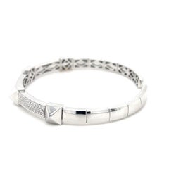 18K White Gold Diamond Streamlined Bracelet