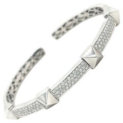 18K Weißgold Diamant-Armband in Stromlinienform