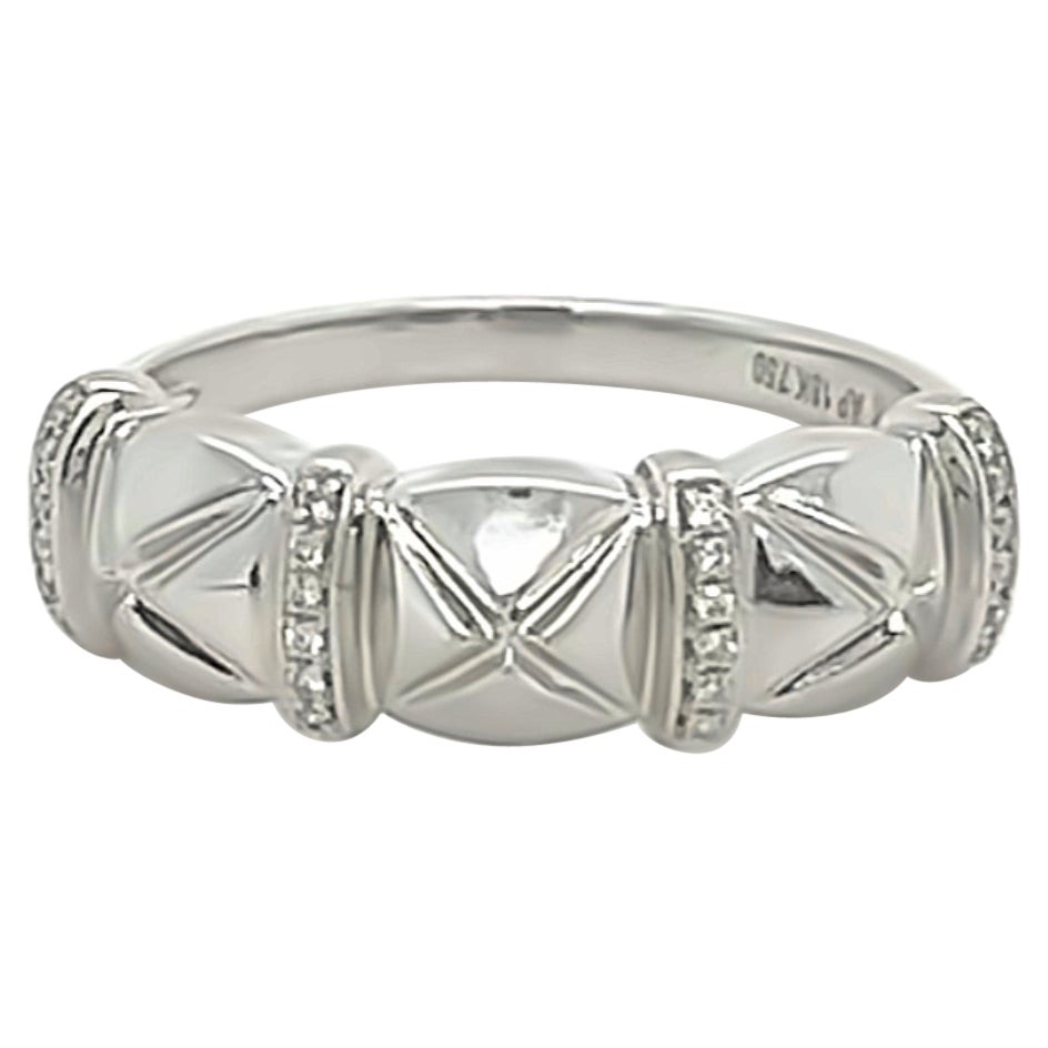 18K Weißgold Diamond Streamlined Ring