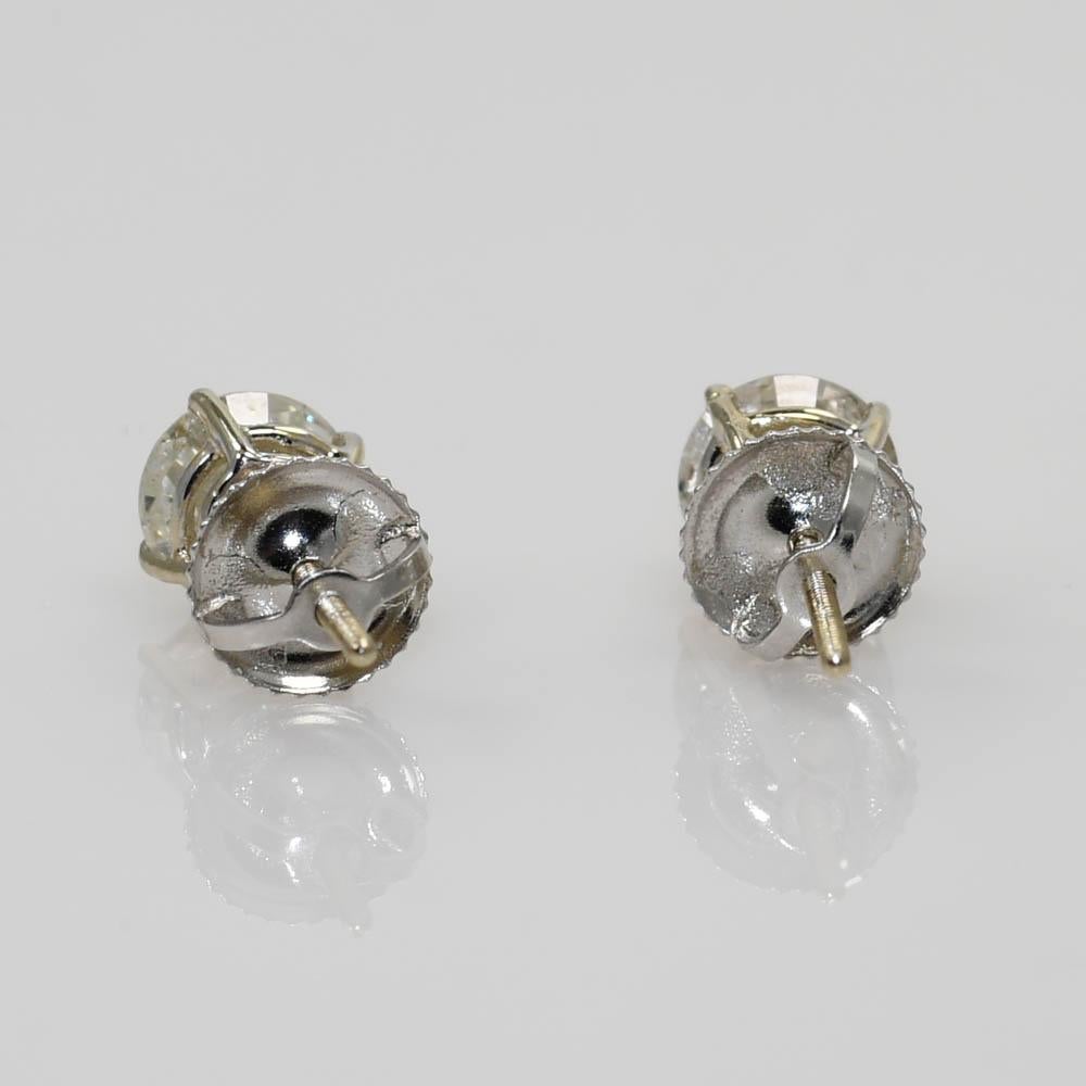 Taglio rotondo Orecchini con diamanti in oro bianco 18K 1,45ct in vendita