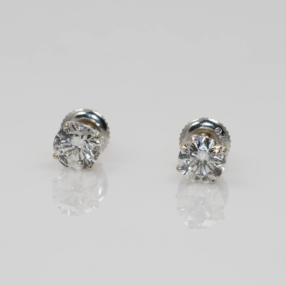 Orecchini con diamanti in oro bianco 18K 1,45ct in vendita 1