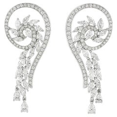 Orecchini con diamanti in oro bianco 18K - Alta Gioielleria