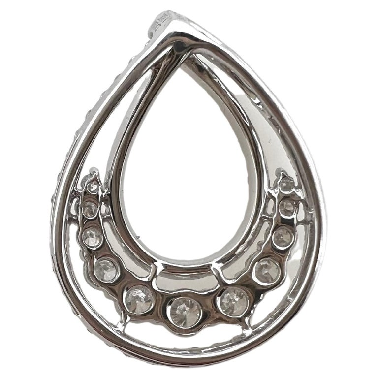 18k White Gold Diamond Swirl Pendant Design For Sale at 1stDibs