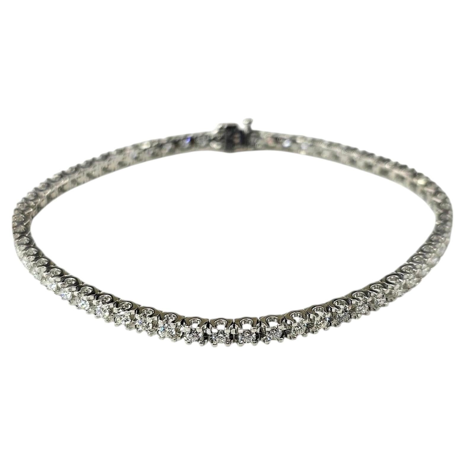 Pulsera tipo «tenis» de oro blanco de 18 quilates con diamantes n.º 25438
