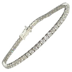 Bracelet tennis en or blanc 18 carats avec diamants de 4,01 carats