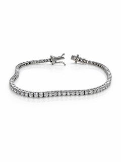18K White Gold Diamond Tennis Bracelet 4.40 Carats