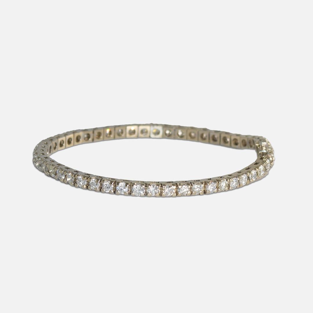 18 Karat Weißgold Diamant-Tennisarmband 5,00 Karat im Zustand „Hervorragend“ in Laguna Beach, CA