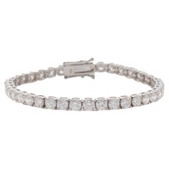 18 Karat Weißgold Diamant-Tennisarmband, DTW 9,64 Karat