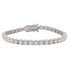 18k White Gold Diamond Tennis Bracelet DTW 9.64 carats