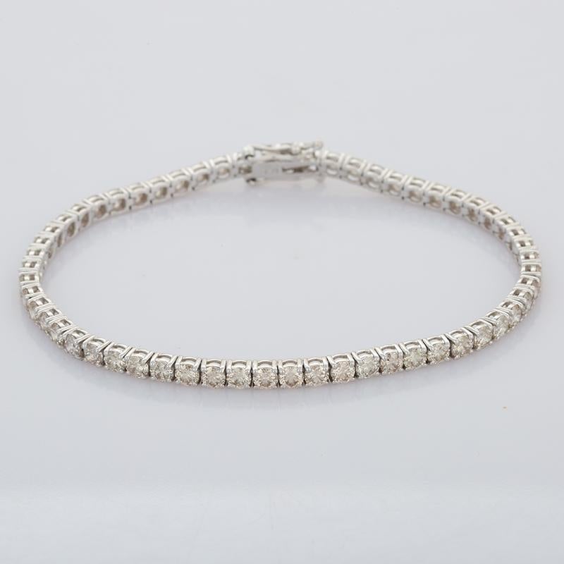 Bracciale tennis in oro bianco 18 carati da 6,01 carati con diamanti autentici, regalo per la mamma In condizioni Nuovo in vendita a New York, NY