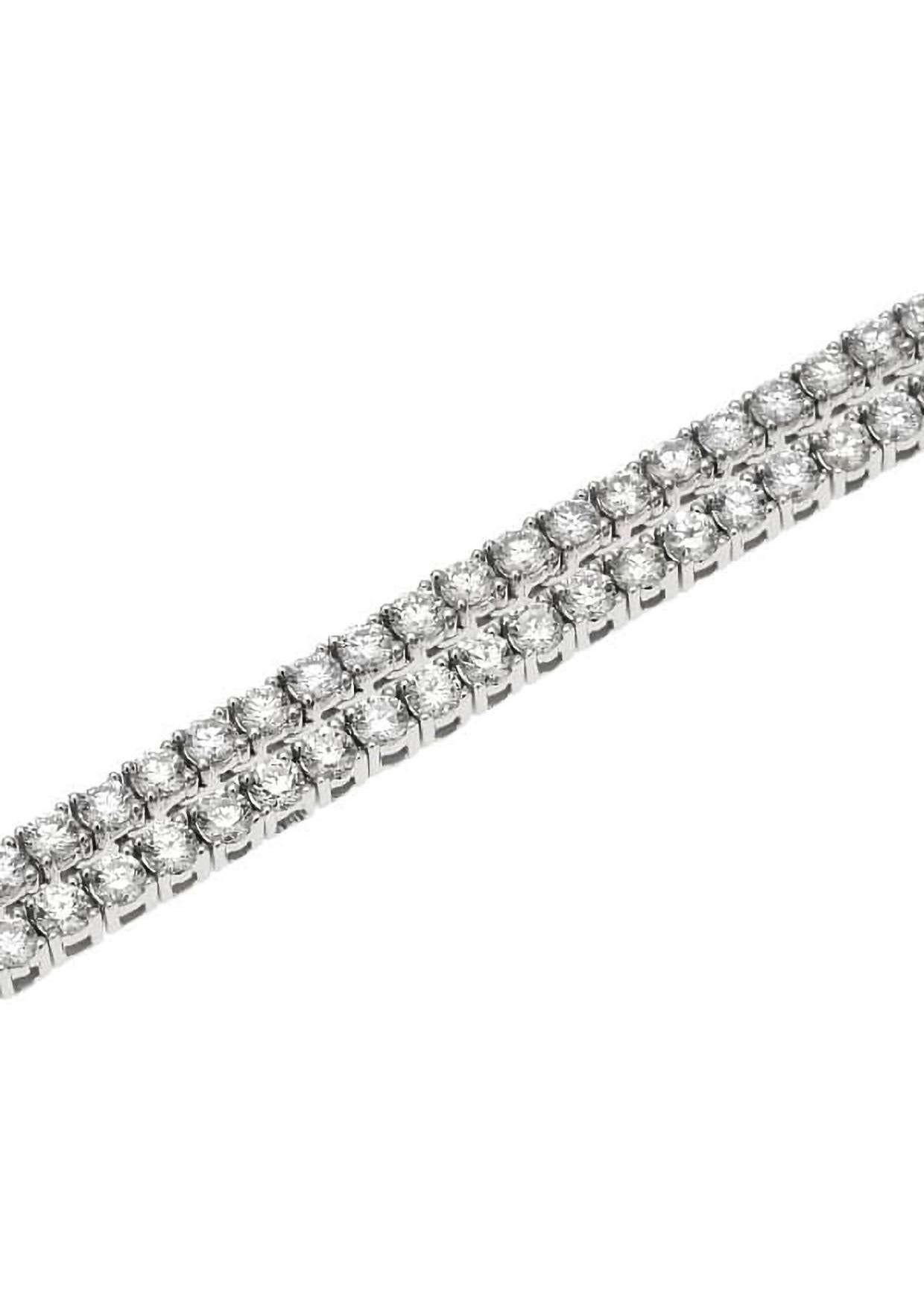 Artist 18K White Gold Diamond Tennis Necklace, 4.50ct For Sale