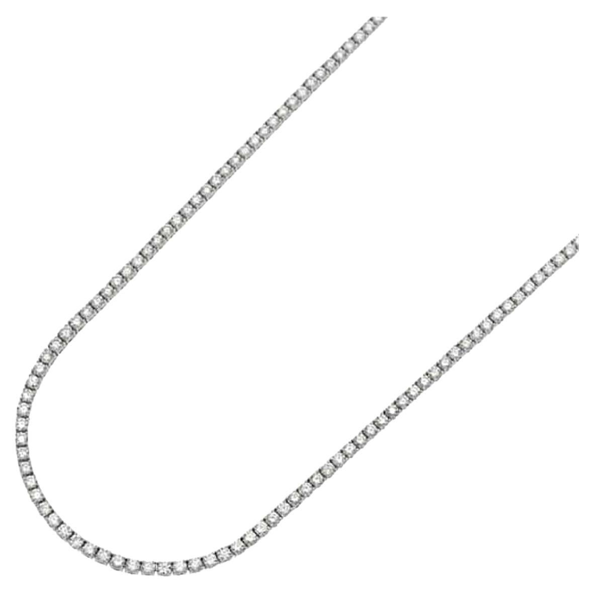 Collier tennis en or blanc 18 carats, 4,50 carats en vente