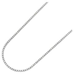 Used 18K White Gold Diamond Tennis Necklace, 4.50ct