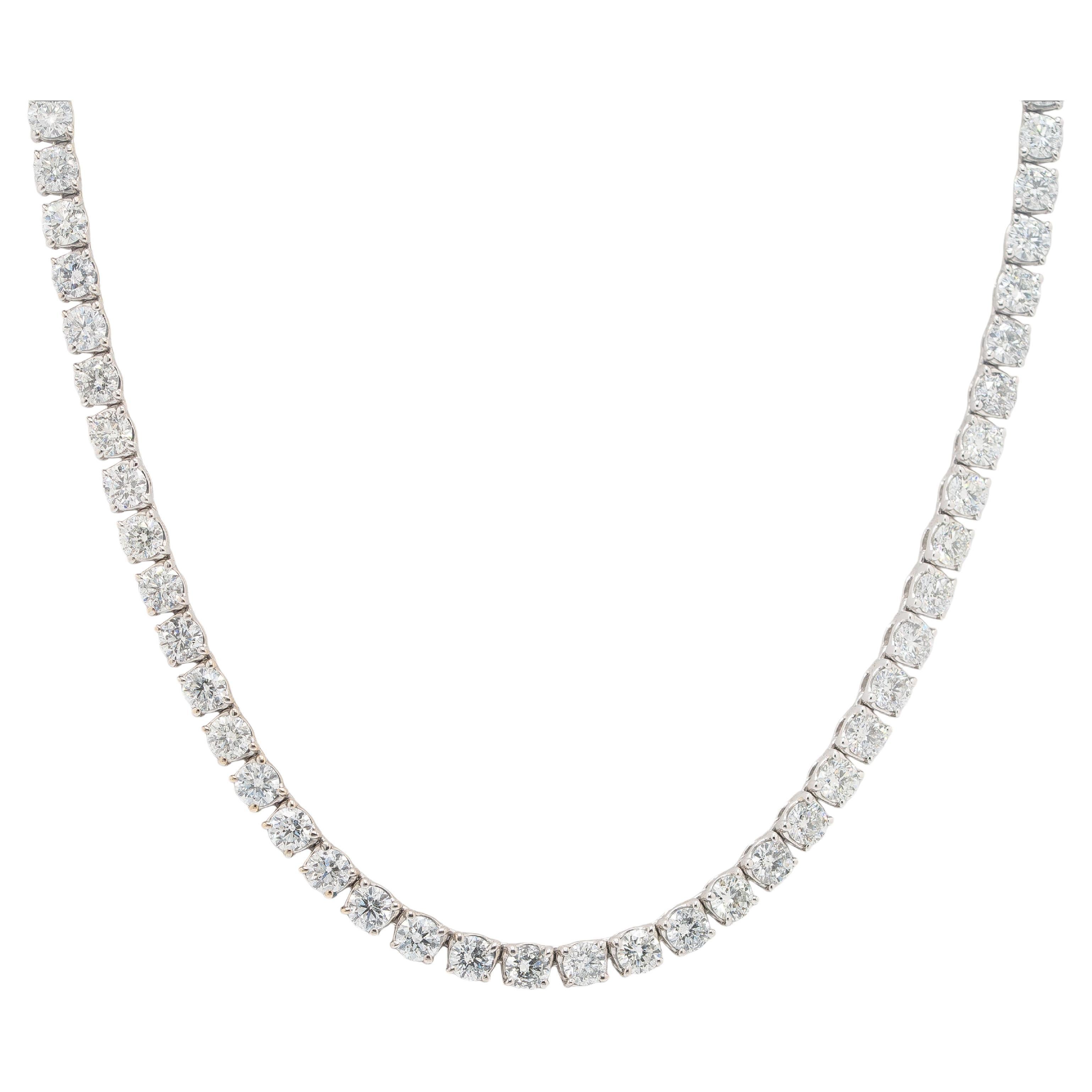 18k White Gold Diamond Tennis Necklace