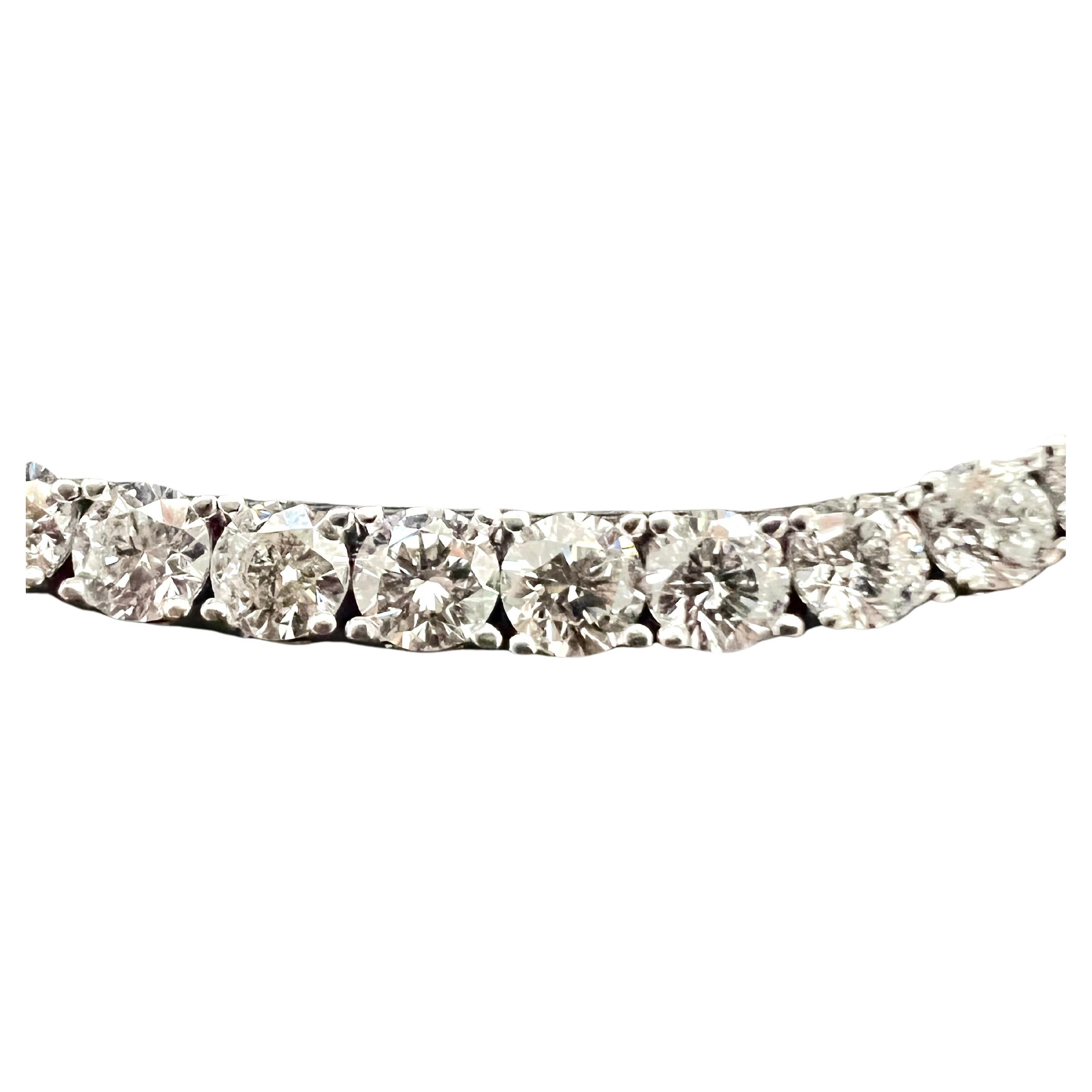 18k Weißgold Diamant-Tennis-Halskette, gerade Größe für Damen oder Herren