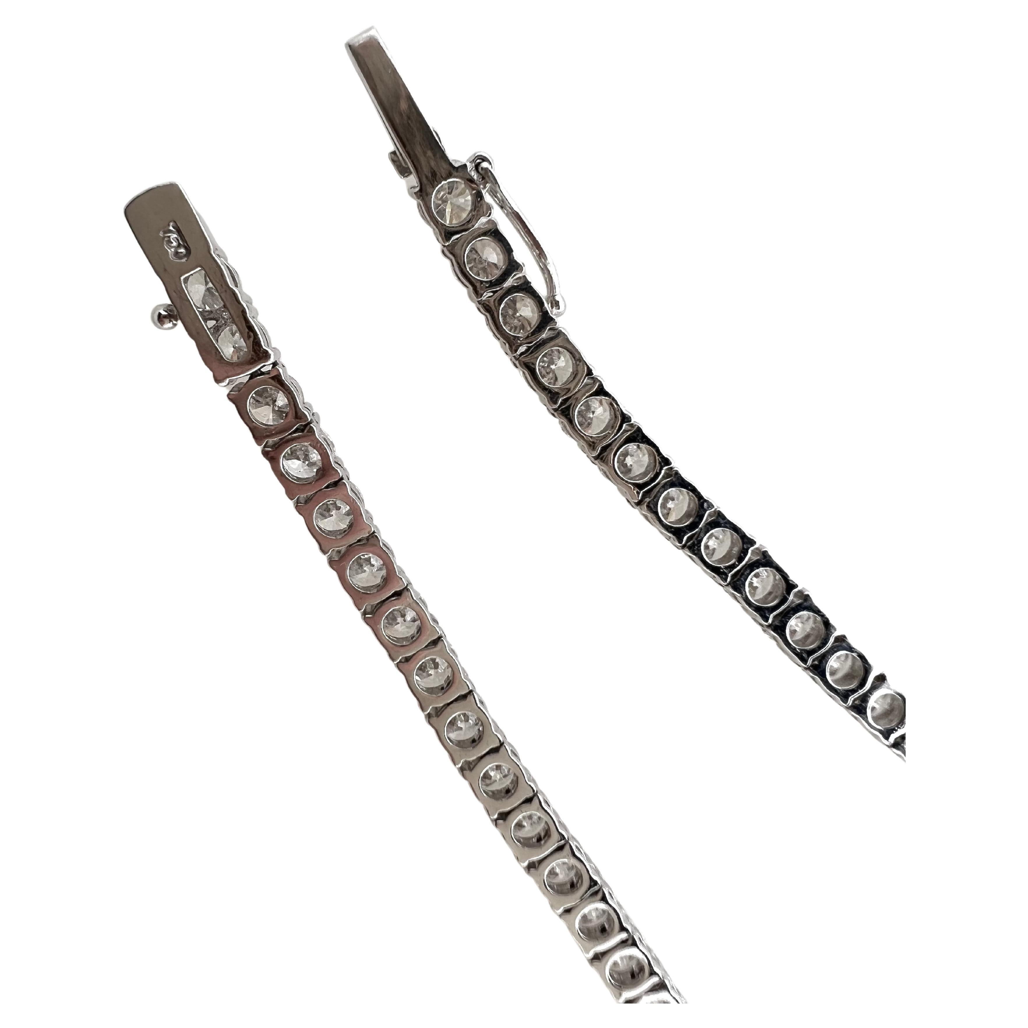 18k Weißgold Diamant-Tennis-Halskette, gerade Größe 2