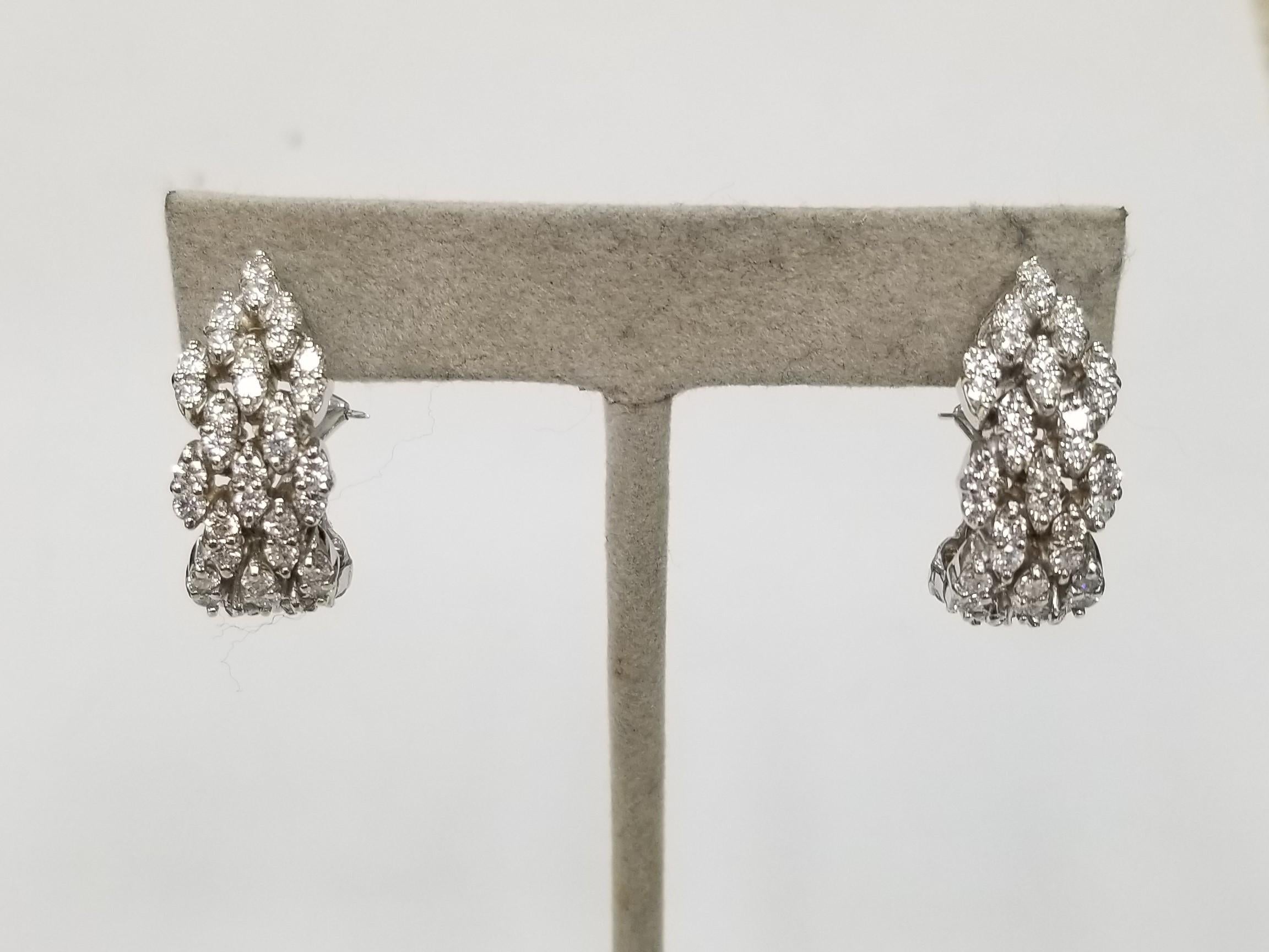 18K White Gold Diamond Vintage 5 row 