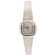 18 Karat White Gold and Diamond Vintage Omega De Ville Watch