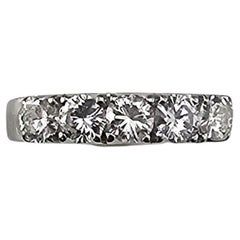18K White Gold Diamond Wedding Anniversary Band Ring Size 6-6.25 #23847