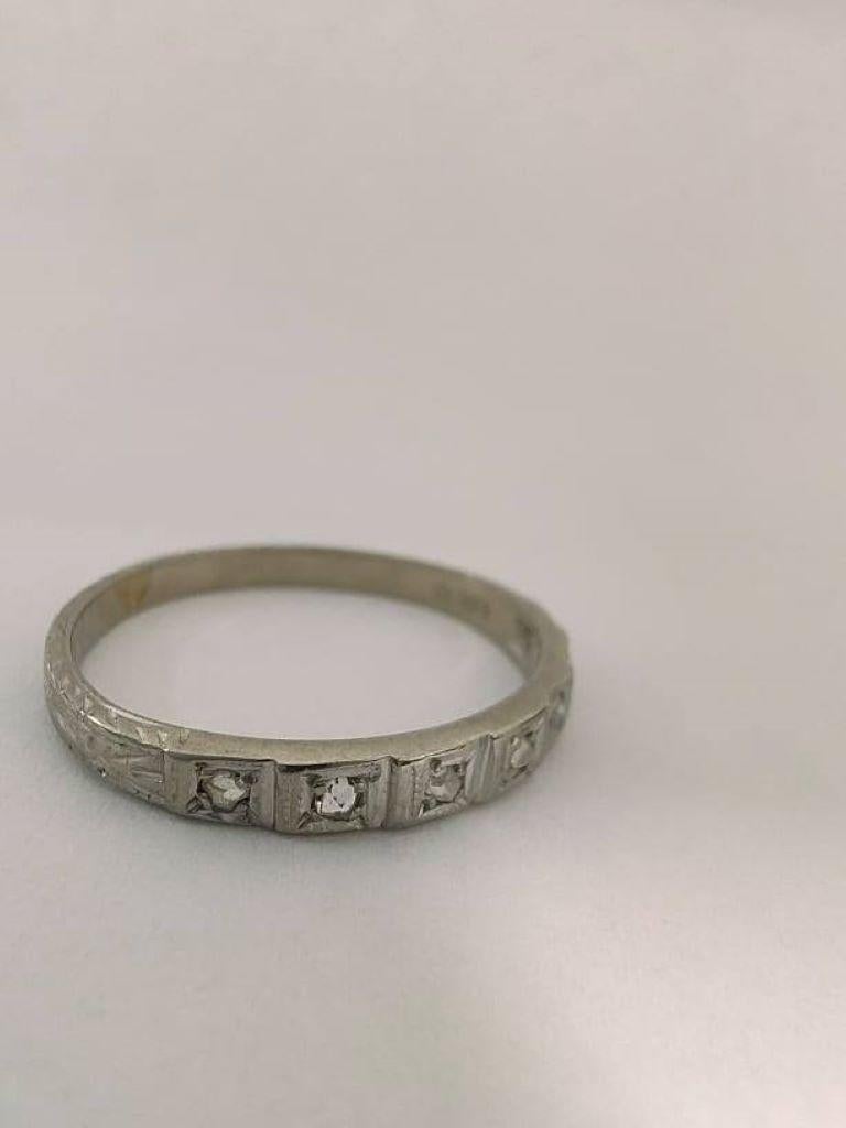 This Is A 18k White Gold Diamond Wedding Band Ring Size 6 Weighing  1.3g