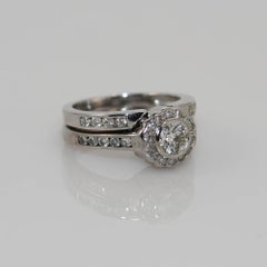 18K White Gold Diamond Wedding Ring Set 1.10ct