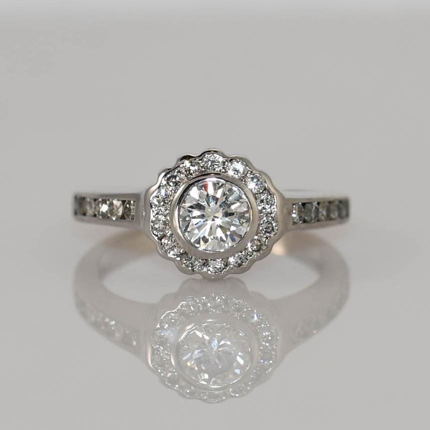 18K Weißgold Diamant Ehering Set 1,10ct für Damen oder Herren im Angebot