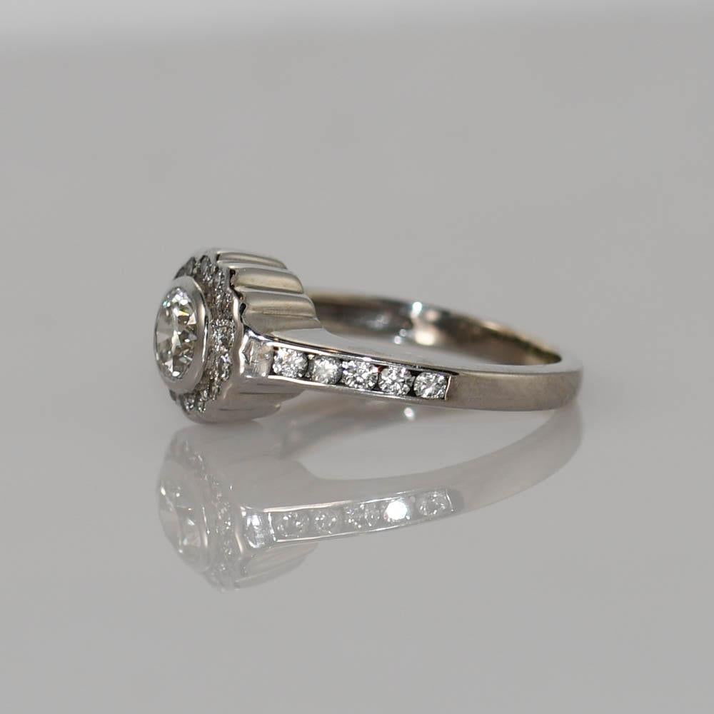 18K Weißgold Diamant Ehering Set 1,10ct im Angebot 2