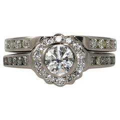 18K Weißgold Diamant Ehering Set 1,10ct