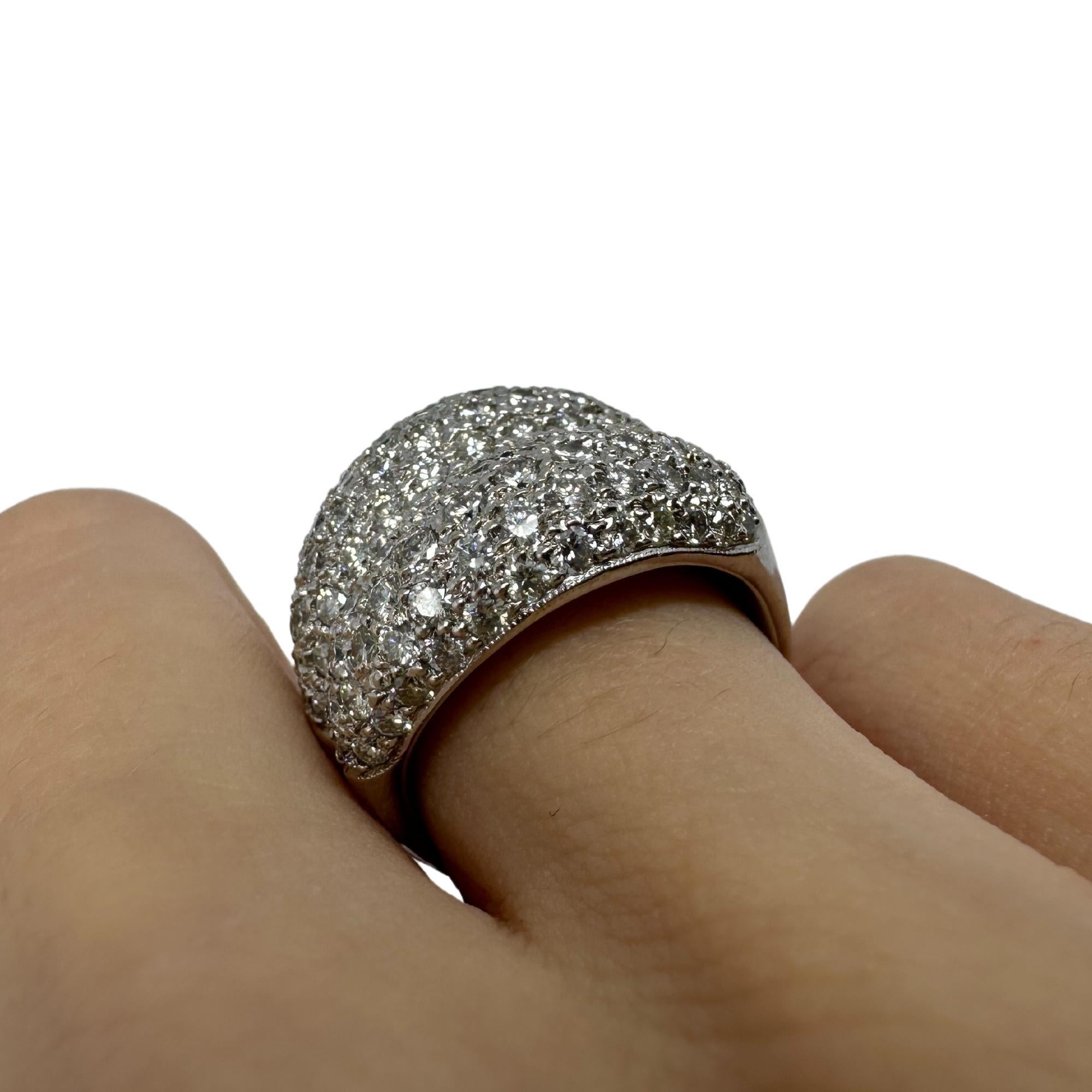 18k White Gold Diamond Wide Band Ring For Sale 5