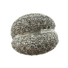 18k White Gold Diamond Wide Band Ring