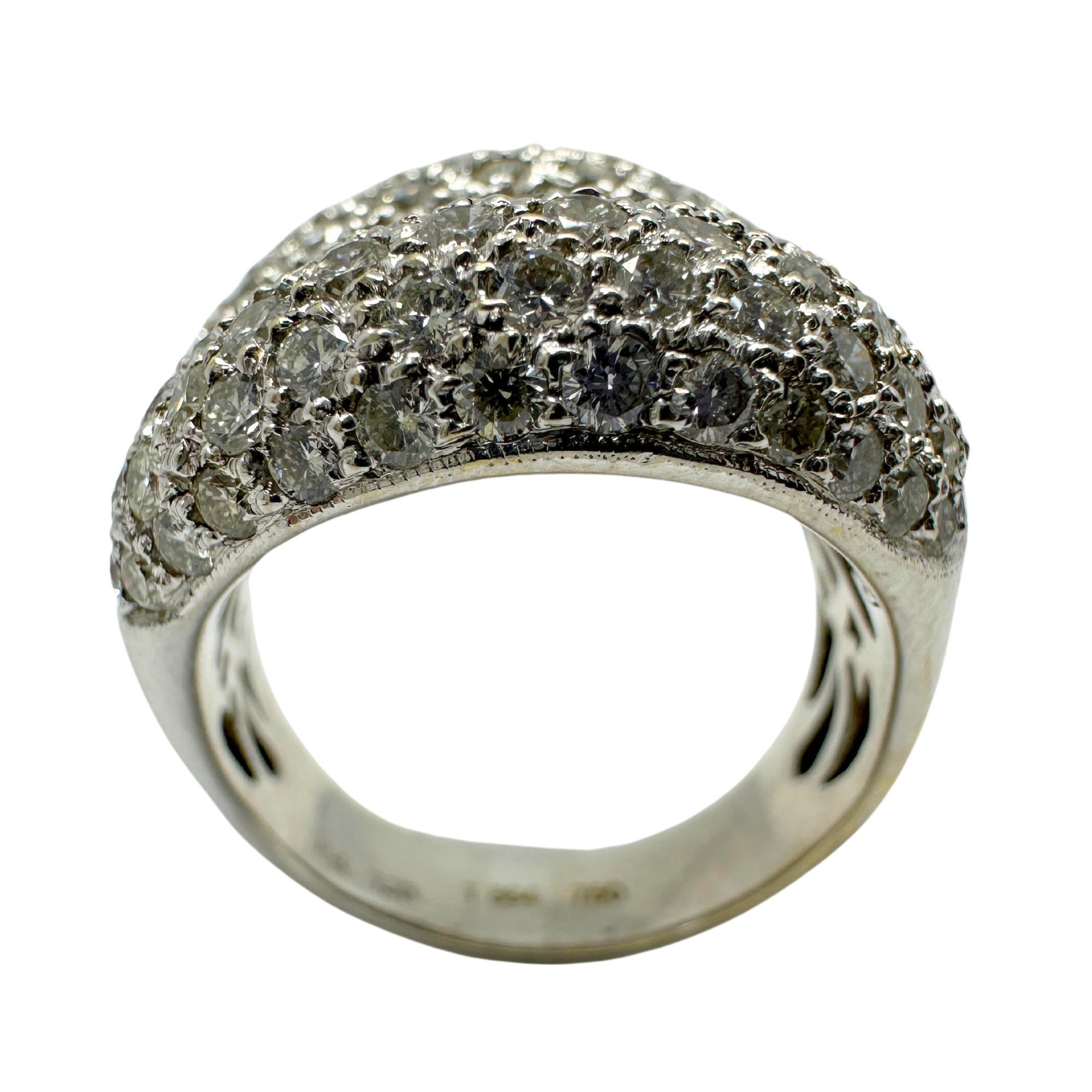 18k White Gold Diamond Wide Band Ring For Sale 1