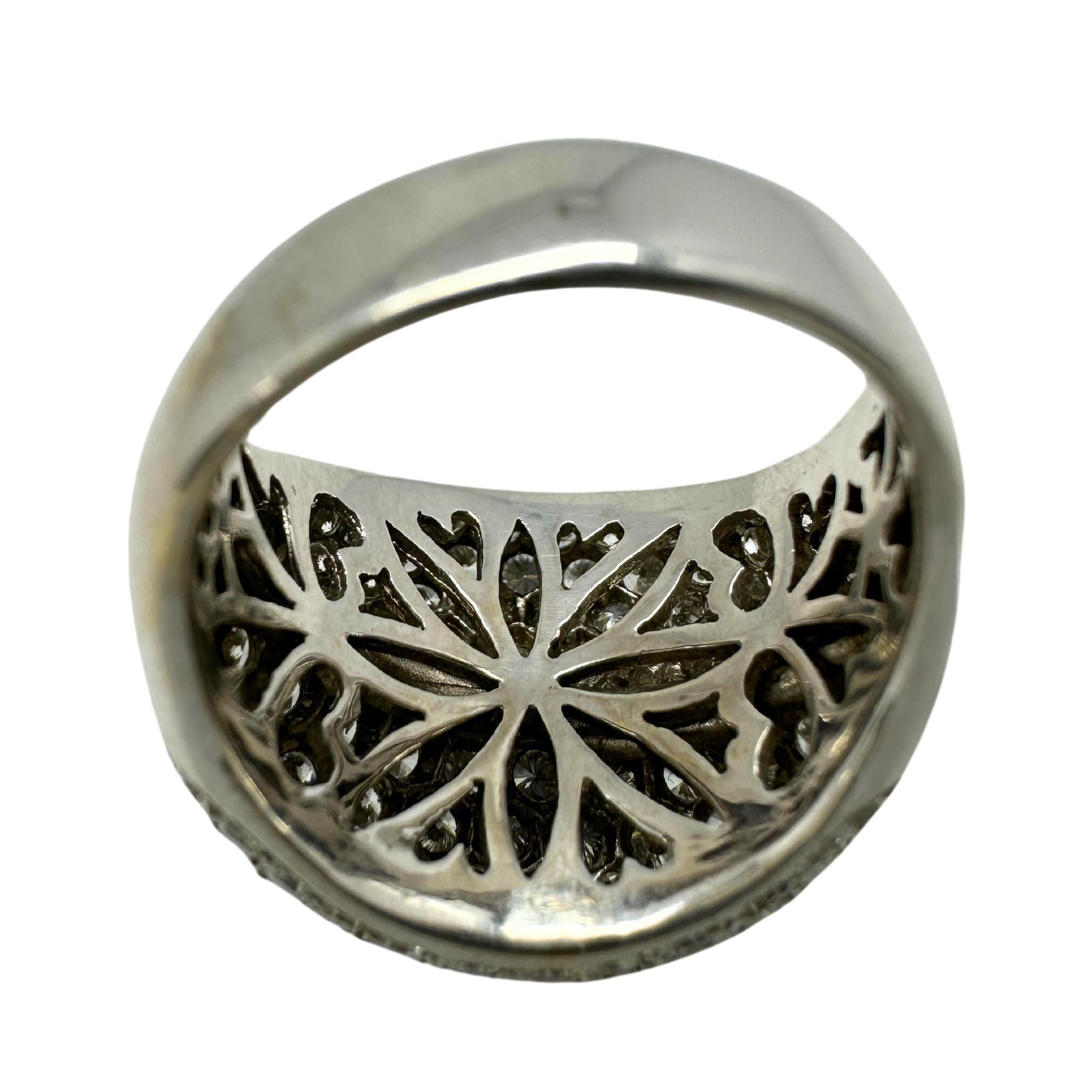 18k White Gold Diamond Wide Band Ring For Sale 3