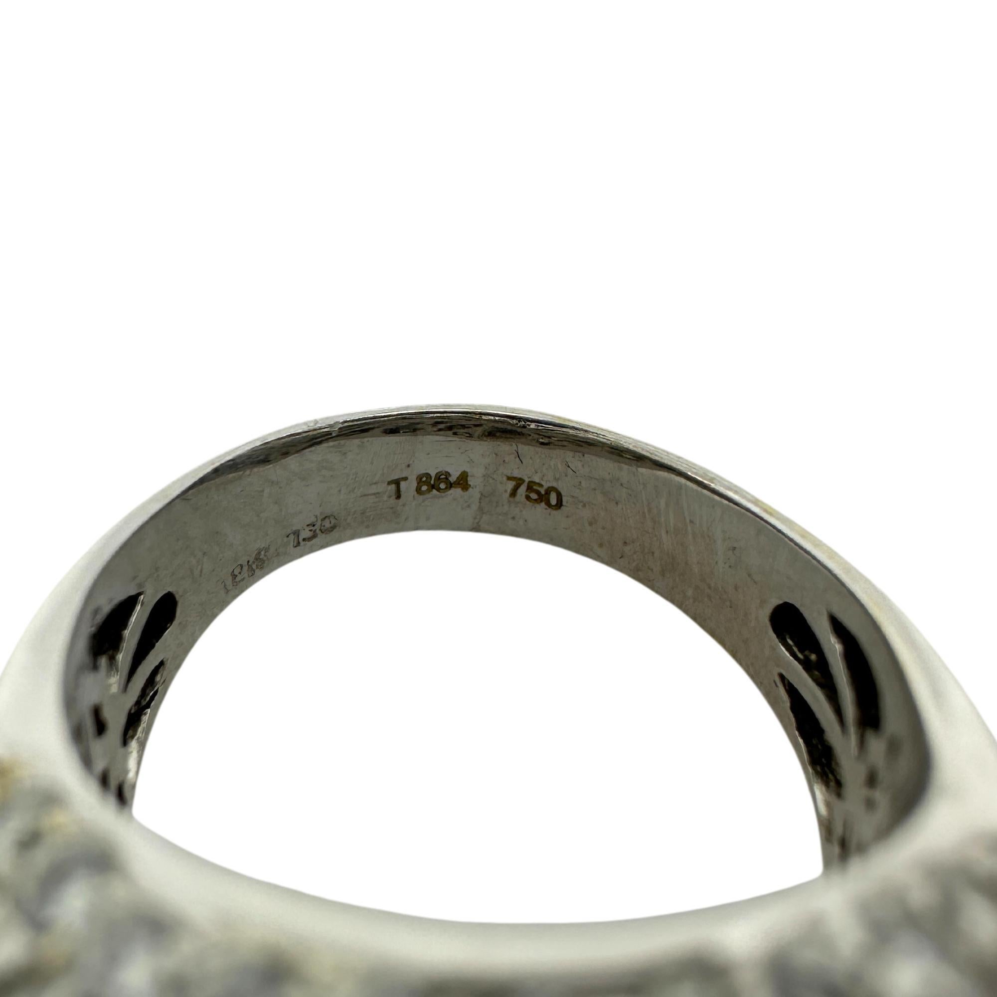 18k White Gold Diamond Wide Band Ring For Sale 4