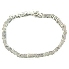 18K White Gold Diamond Zig Zag Bracelet 5.00 Carat Total Weight