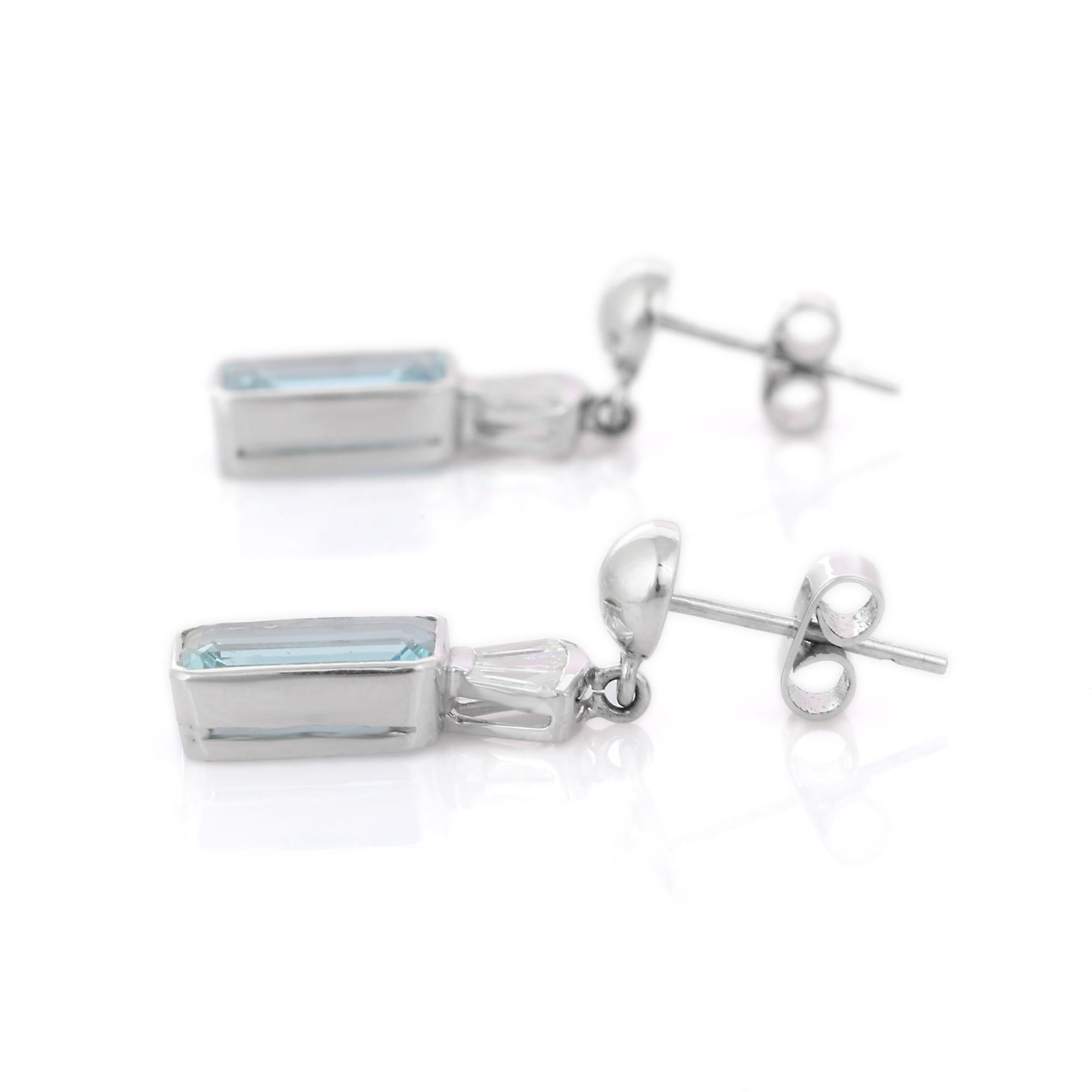aquamarine statement earrings