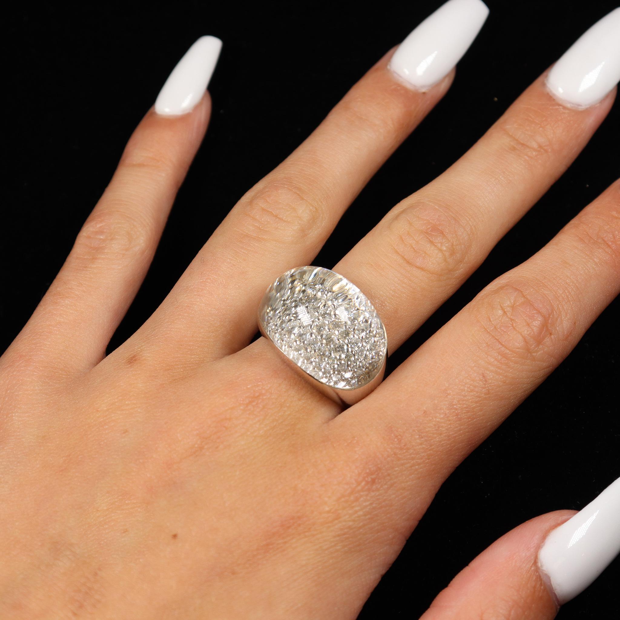 Ladies Cocktail Diamonds 18k White Gold Ring 5