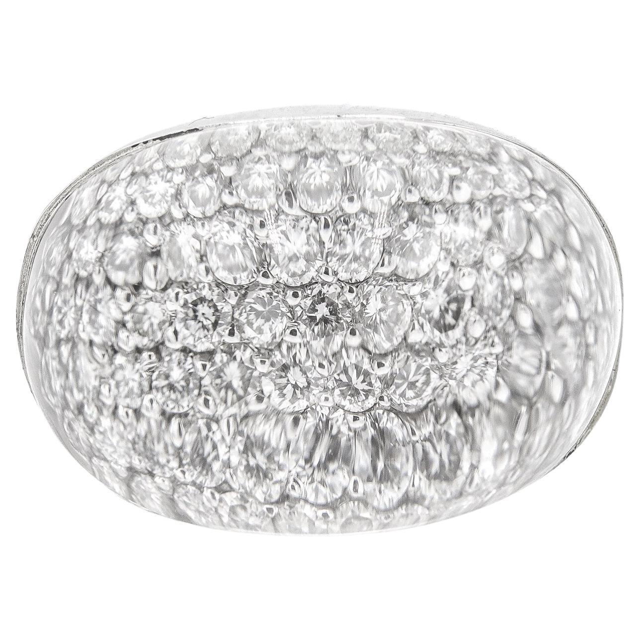 Ladies Cocktail Diamonds 18k White Gold Ring For Sale