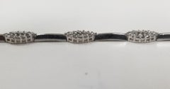 18 Karat White Gold Diamonds Link Halo Tennis Bracelet